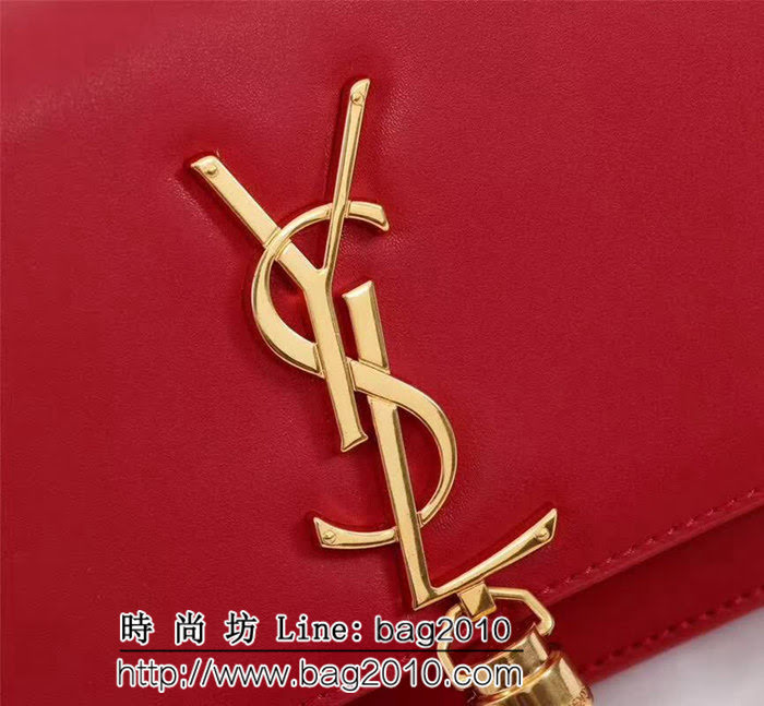 YSL聖羅蘭 爆款 Saint Laurent 紅色小牛皮鏈條包 26817 YAS1154